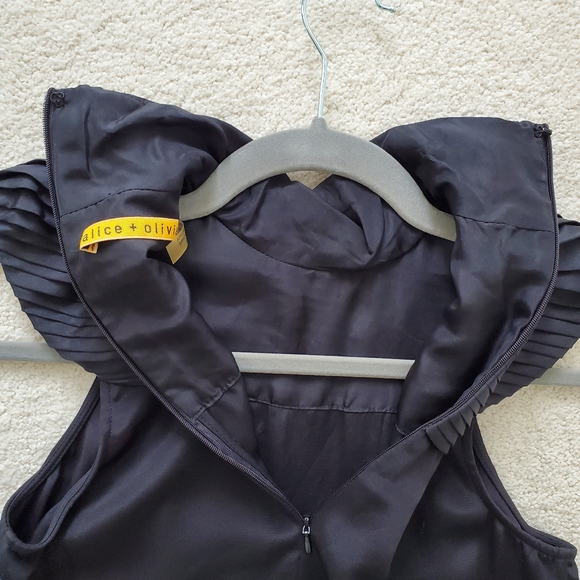 Alice + Olivia Black Silk Collar Dress szXS - Picture 7 of 16